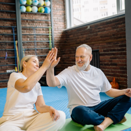 Happy Couple Exercising